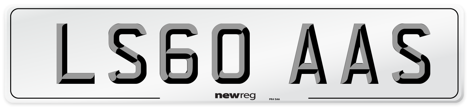 LS60 AAS Number Plate from New Reg